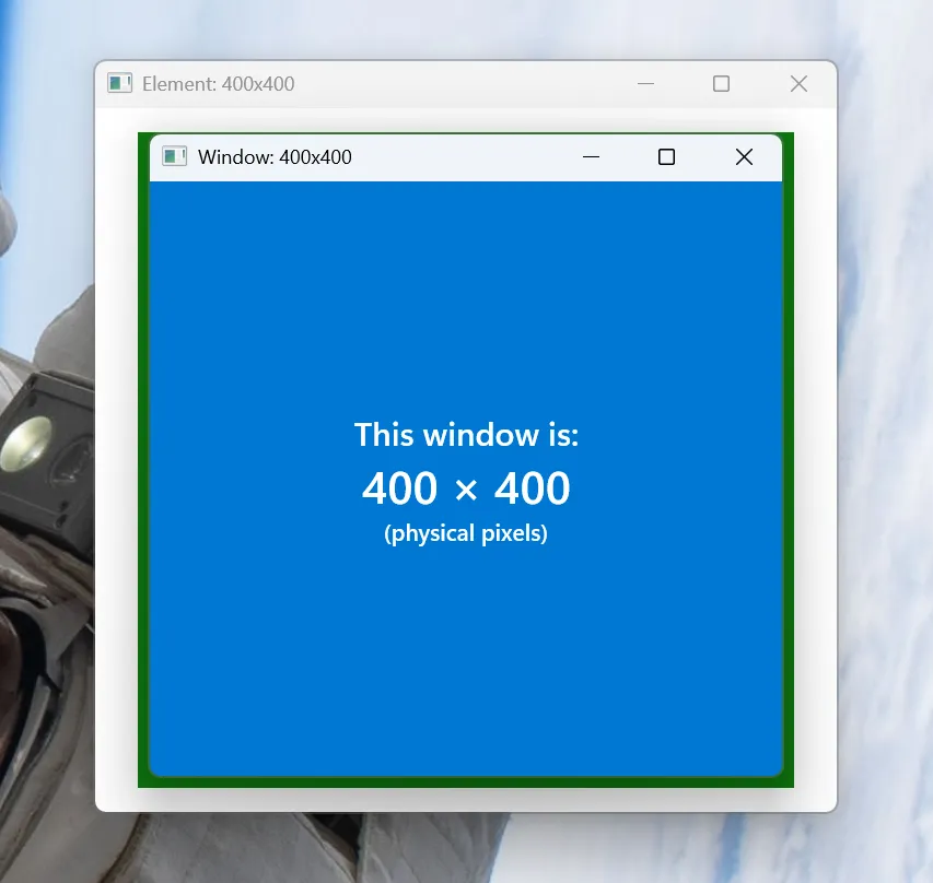 The square is still slightly bigger than the window